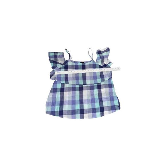 Bobeau Teal Purple White Boho Cropped Summer Top Size L. New - Picture 4 of 5